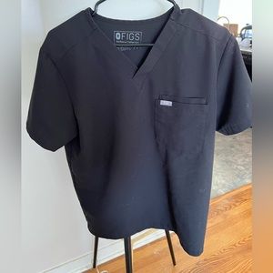 Figs Black Scrub Top (Small)